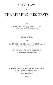 Cover of The law of charitable bequests by amherst d. tyssen