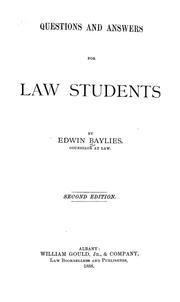 Cover of: Questions and answers for law students