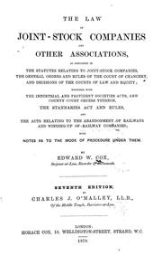 Cover of: Law of joint-stock companies and other associations | Cox, Edward W.