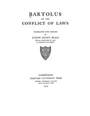Cover of: Bartolus on the conflict of laws