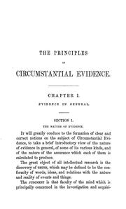 Cover of: An essay on the principles of circumstantial evidence: illustrated by numerous cases