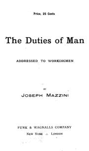 Cover of: An essay on the duties of man by Mazzini, Giuseppe