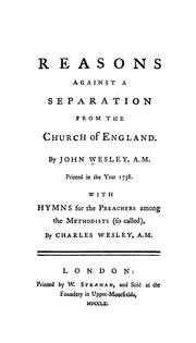 Cover of: Reasons against a separation from the Church of England