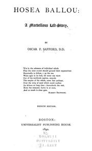 Cover of: Hosea Ballou by Oscar Fitzalan Safford, Oscar Fitzalan Safford