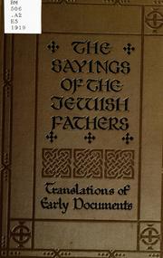 Cover of: The sayings of the Jewish fathers (Pirke aboth) by William Oscar Emil Oesterley