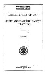 Cover of: Declarations of war. by United States. Department of State.