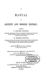 Cover of: A manual of ancient and modern history ... | Taylor, W. C.