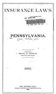 Cover of: Insurance laws of Pennsylvania