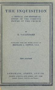 Cover of: The inquisition by Elphège Vacandard