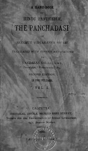 Cover of: A hand-book of Hindu pantheism: the Panchadasi of Sreemut Vidyaranya Swami