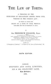 Cover of: The law of torts by Sir Frederick Pollock