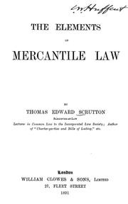 Cover of: The elements of mercantile law