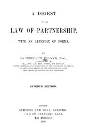 Cover of: A digest of the law of partnership: with an appendix of forms