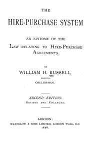 Cover of: Hire-purchase system by William Herbert Russell, William Herbert Russell