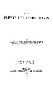 Cover of: The private life of the Romans