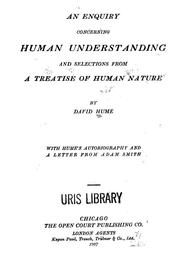 Cover of: An enquiry concerning human understanding, and selections from A treatise of human nature