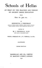 Cover of: Schools of Hellas by Freeman, Kenneth John
