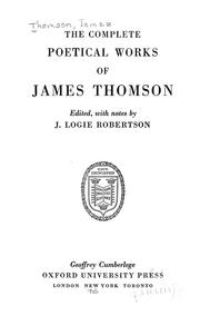 Cover of: The complete poetical works of James Thomson
