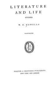 Cover of: Literature and life by William Dean Howells