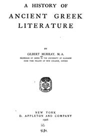 Cover of: A history of ancient Greek literature by Gilbert Murray