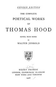 Cover of: The complete poetical works of Thomas Hood