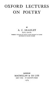 Cover of: Oxford lectures on poetry by Andrew Cecil Bradley