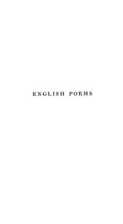 Cover of: English poems by Richard Le Gallienne