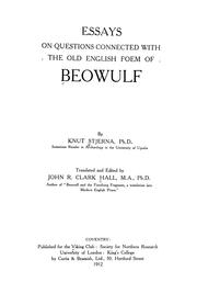 Cover of: Essays on questions connected with the Old English poem of Beowulf
