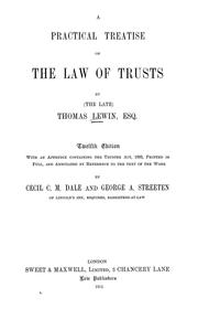 Cover of: A practical treatise on the law of trusts by Thomas Lewin