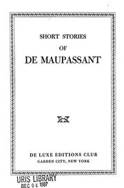 Cover of: Short stories of de Maupassant