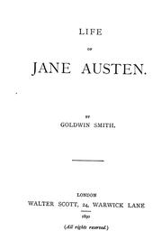 Cover of: Life of Jane Austen by Goldwin Smith