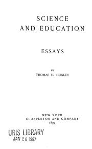 Cover of: Science and education by Thomas Henry Huxley