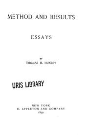 Cover of: Method and results by Thomas Henry Huxley