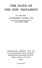 Cover of: The faith of the Old Testament by Alexander Nairne