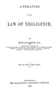 Cover of: A treatise on the law of negligence