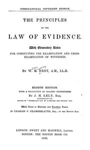 Cover of: The principles of the law of evidence by W. M. Best