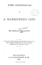 Cover of: Some experiences of a barrister's life