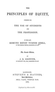 Cover of: The principles of equity by Edmund Henry Turner Snell
