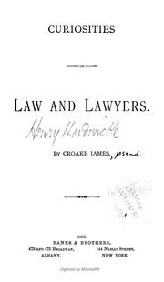 Cover of: Curiosities of law and lawyers
