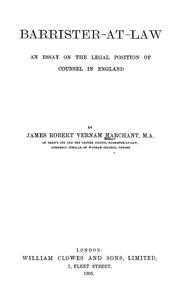 Cover of: Barrister-at-law | James Robert Vernam Marchant
