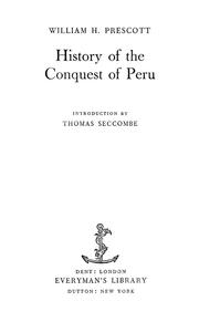 Cover of: History of the conquest of Peru