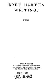 Cover of: Bret Harte's writings: poems