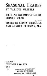 Cover of: Seasonal trades by Sidney Webb