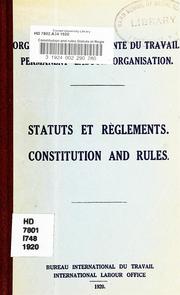 Cover of: Constitution and rules: Statuts et Règlements