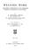 Cover of: Welfare work, employers' experiments for improving working conditions in factories