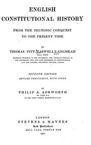 Cover of: English constitutional history from the Teutonic conquest to the present time