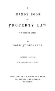 Cover of: A handy book on property law: in a series of letters