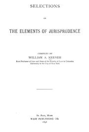 Cover of: Selections on the elements of jurisprudence