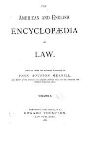 Cover of: The American and English encyclopedia of law.