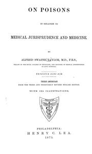 Cover of: On poisons in relation to medical jurisprudence and medicine by Alfred Swaine Taylor, Alfred Swaine Taylor